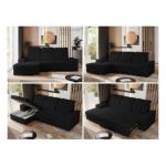 Narożnik MADRITO L - strona lewa - czarny, boucle