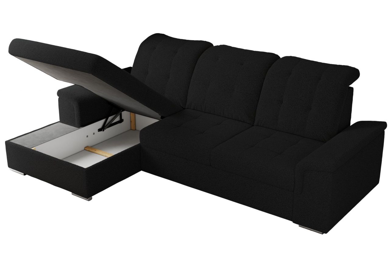 Narożnik MADRITO L - strona lewa - czarny, boucle