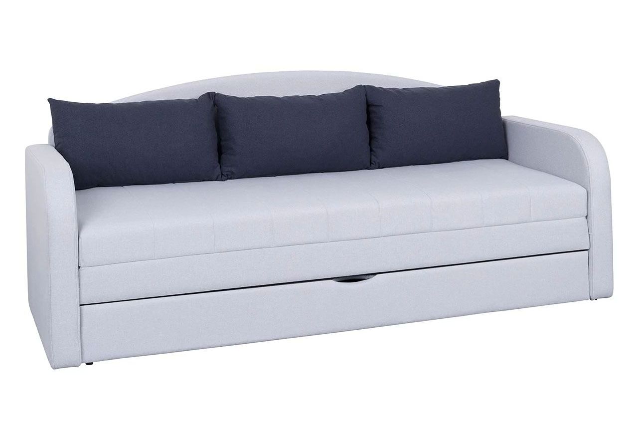 Nowoczesna sofa rozkładana z pojemnikiem na pościel i luźnymi poduszkami - TUNGA II Cashmere 17 / Cashmere 22