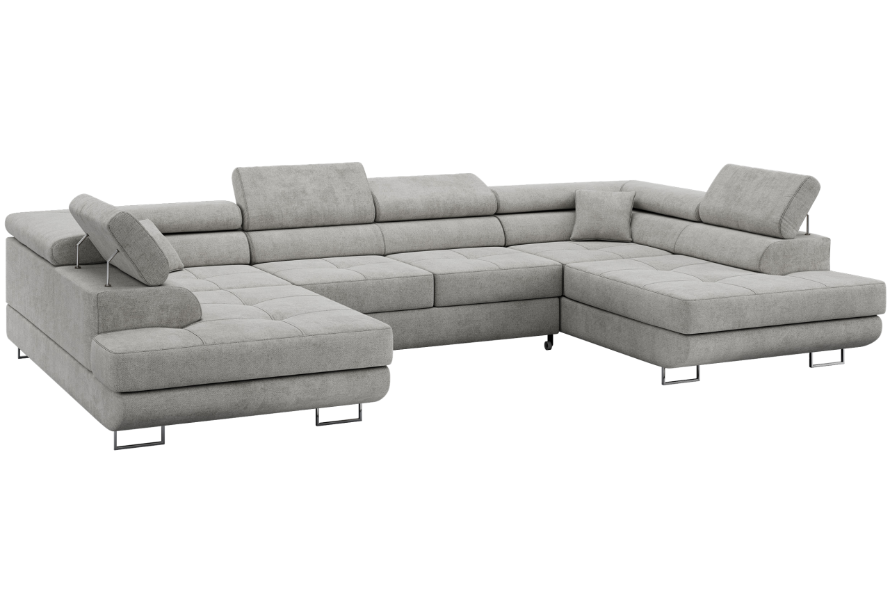 Narożnik GUSTAW U - uniwersalny - jasnoszary, struktura