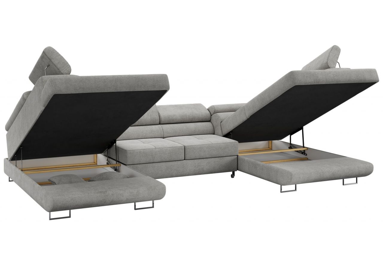 Narożnik GUSTAW U - uniwersalny - jasnoszary, struktura