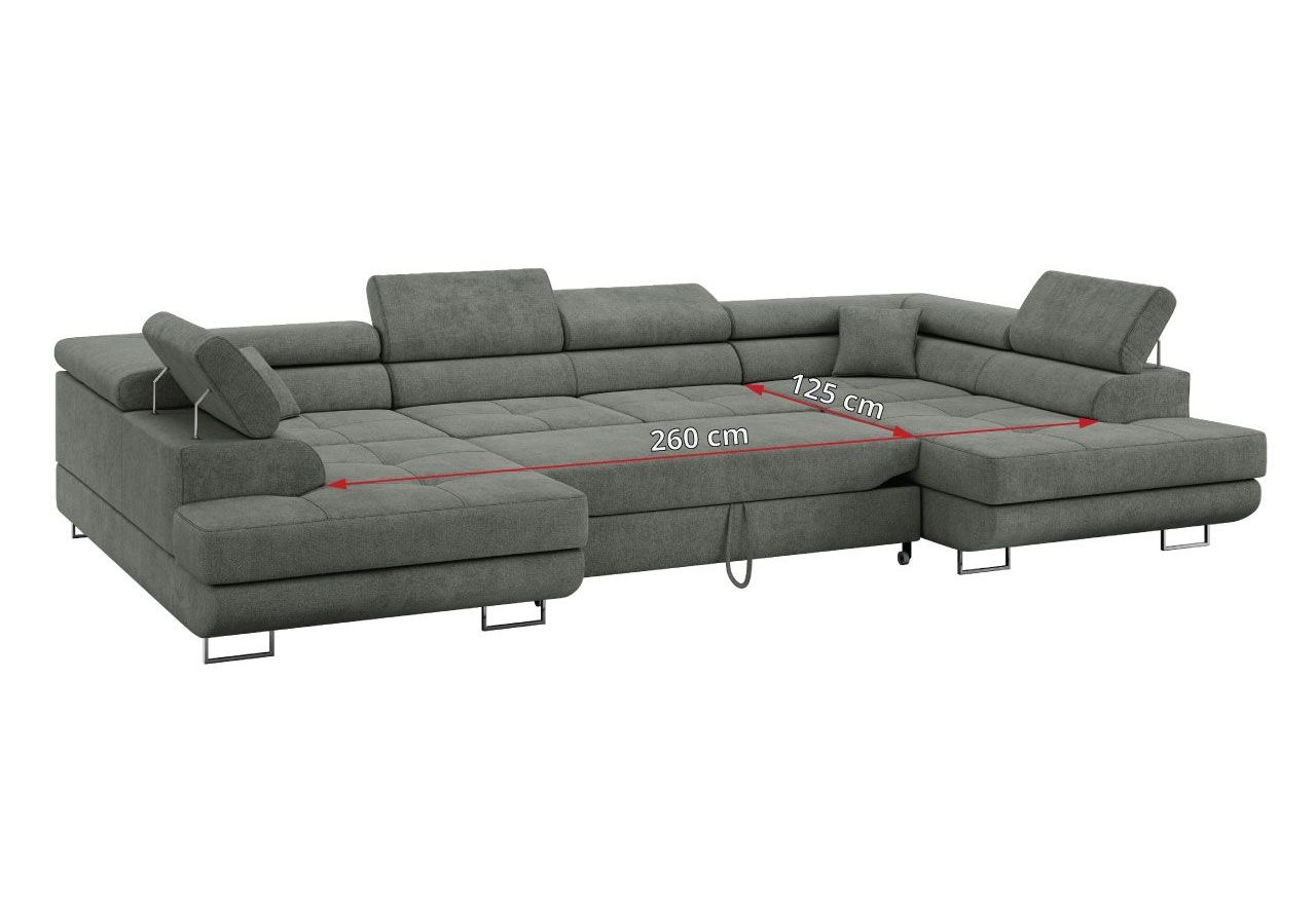 Narożnik GUSTAW U - uniwersalny - szary, struktura