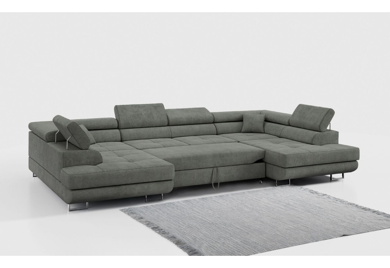 Narożnik GUSTAW U - uniwersalny - szary, struktura