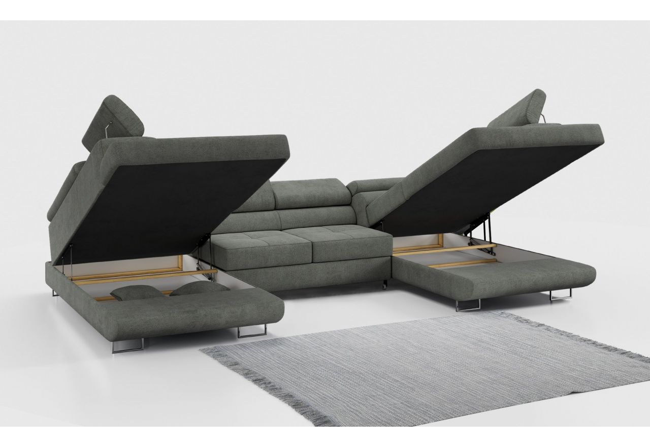 Narożnik GUSTAW U - uniwersalny - szary, struktura