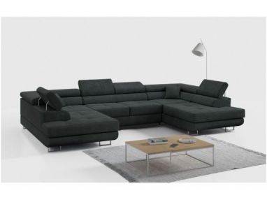 Narożnik GUSTAW U - uniwersalny - ciemnoszary, struktura