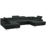 Narożnik GUSTAW U - uniwersalny - ciemnoszary, struktura