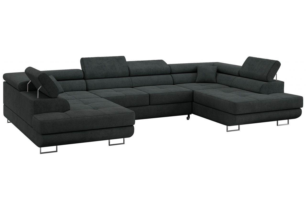 Narożnik GUSTAW U - uniwersalny - ciemnoszary, struktura