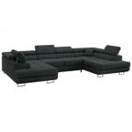 Narożnik GUSTAW U - uniwersalny - ciemnoszary, struktura