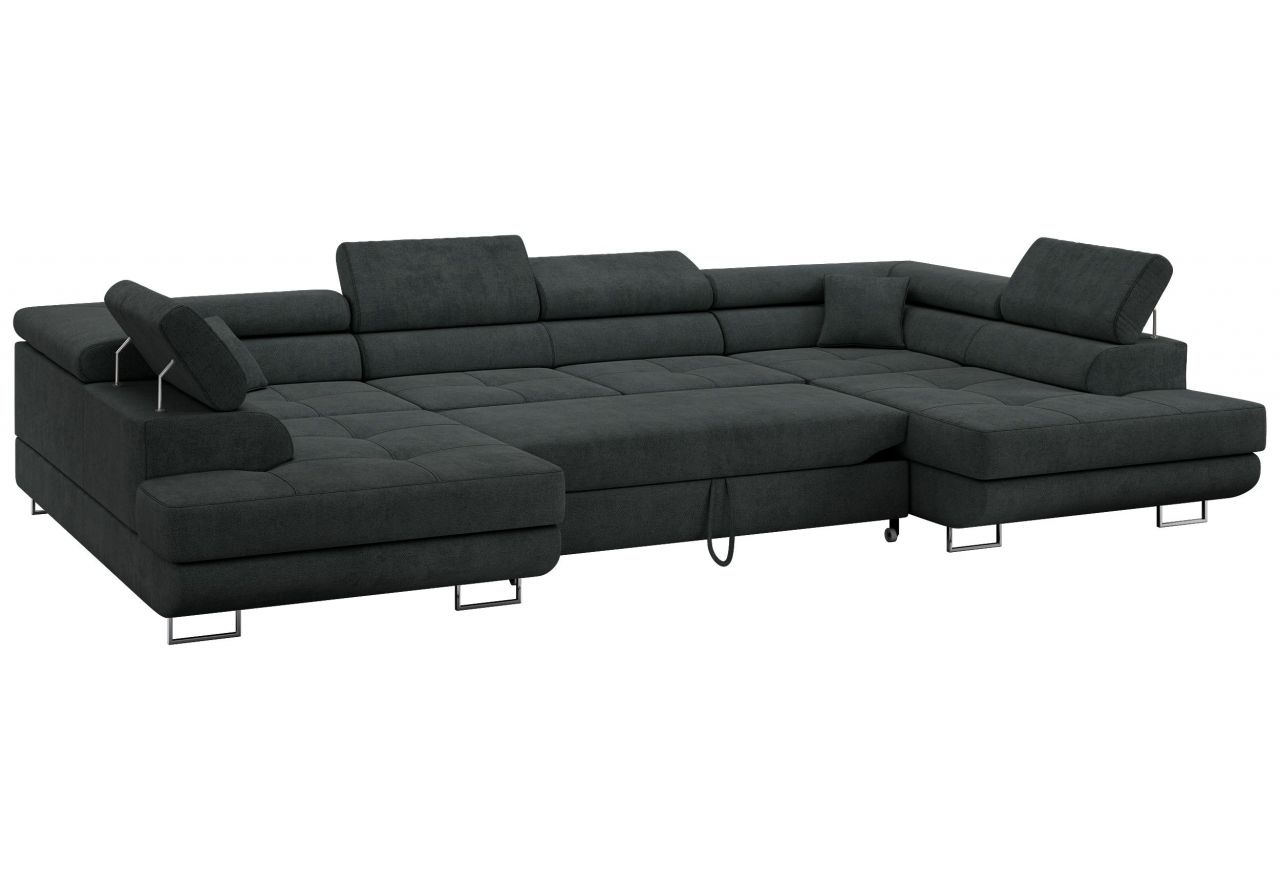 Narożnik GUSTAW U - uniwersalny - ciemnoszary, struktura