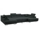 Narożnik GUSTAW U - uniwersalny - ciemnoszary, struktura