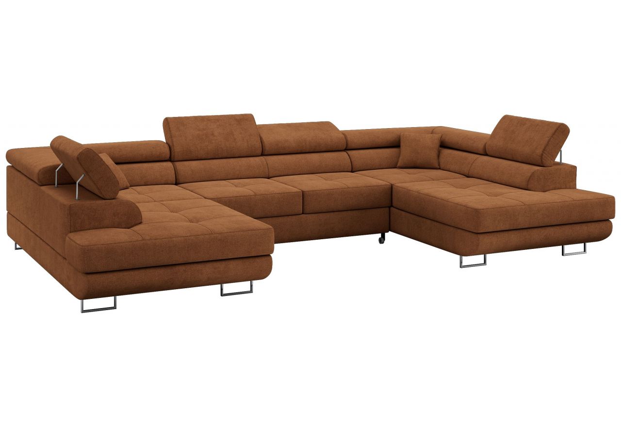 Narożnik GUSTAW U - uniwersalny - pomarańczowy, struktura