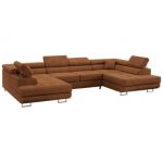 Narożnik GUSTAW U - uniwersalny - pomarańczowy, struktura