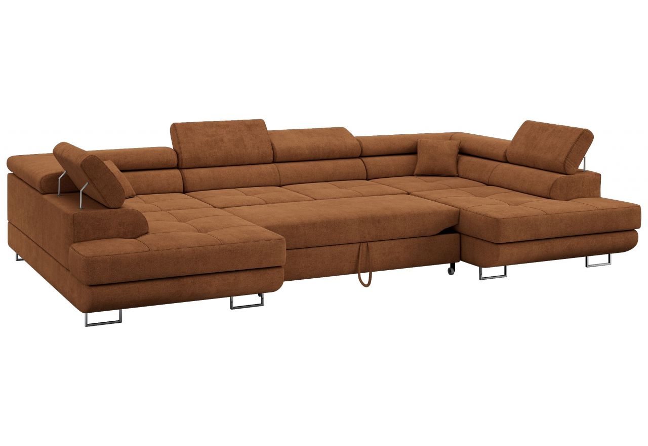 Narożnik GUSTAW U - uniwersalny - pomarańczowy, struktura