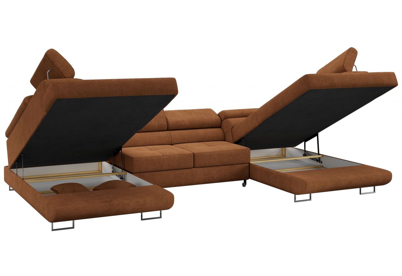 Narożnik GUSTAW U - uniwersalny - pomarańczowy, struktura