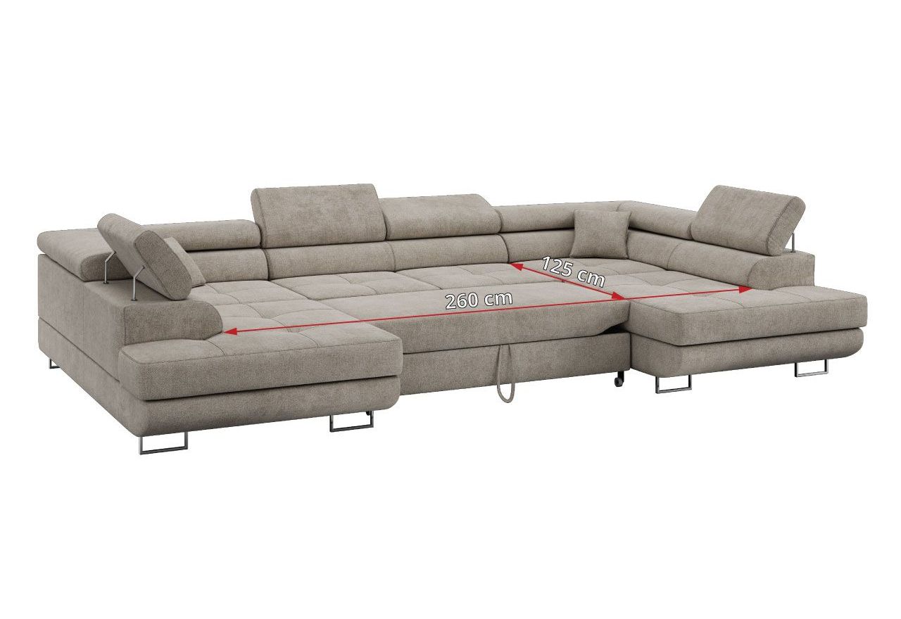 Narożnik GUSTAW U - uniwersalny - beżowy, struktura