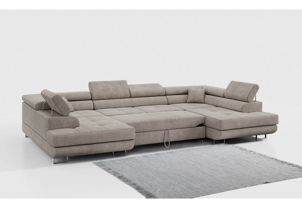 Narożnik GUSTAW U - uniwersalny - beżowy, struktura