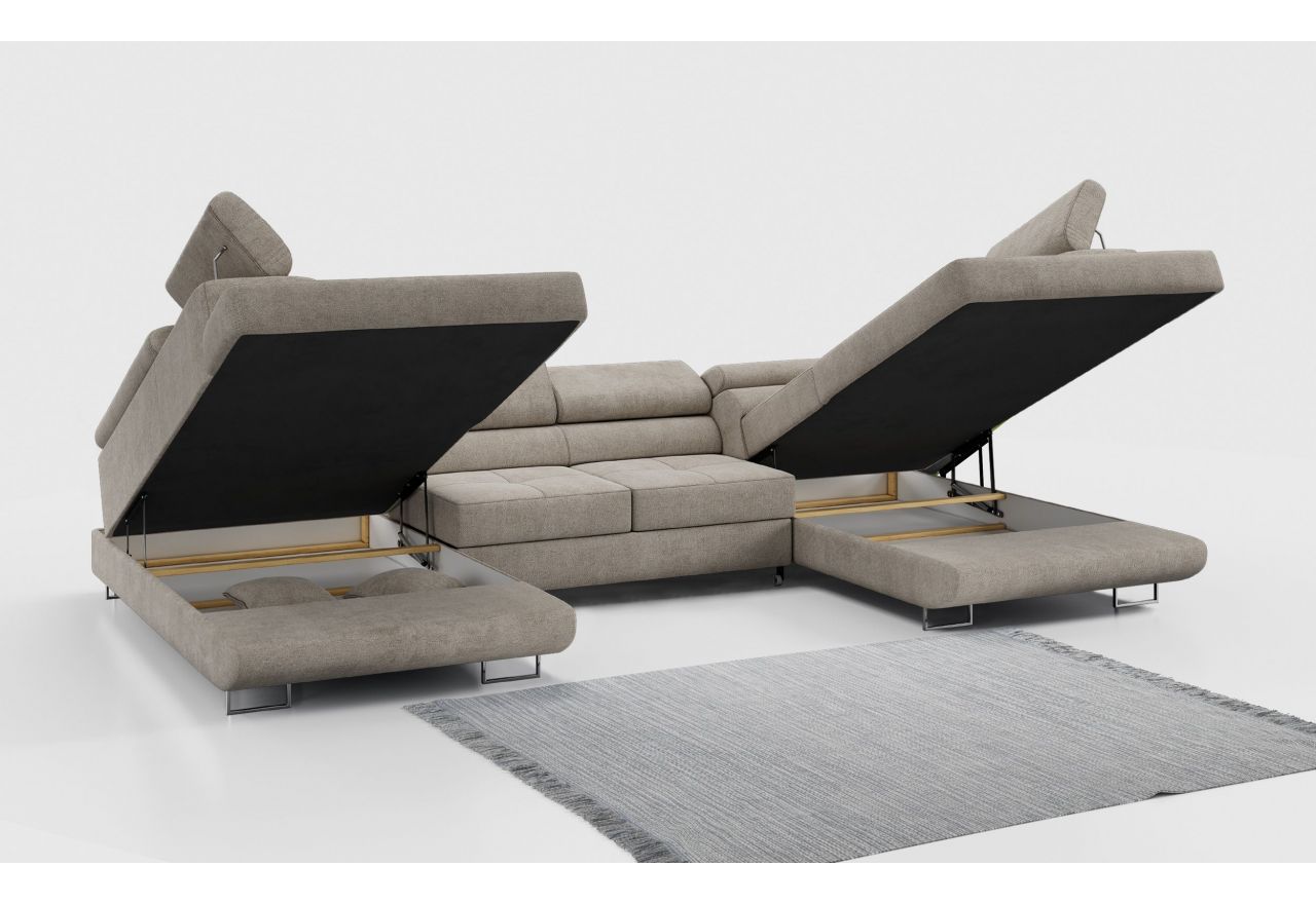 Narożnik GUSTAW U - uniwersalny - beżowy, struktura