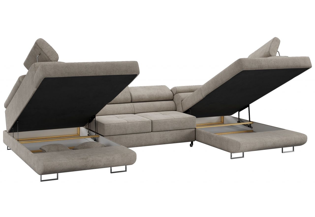 Narożnik GUSTAW U - uniwersalny - beżowy, struktura