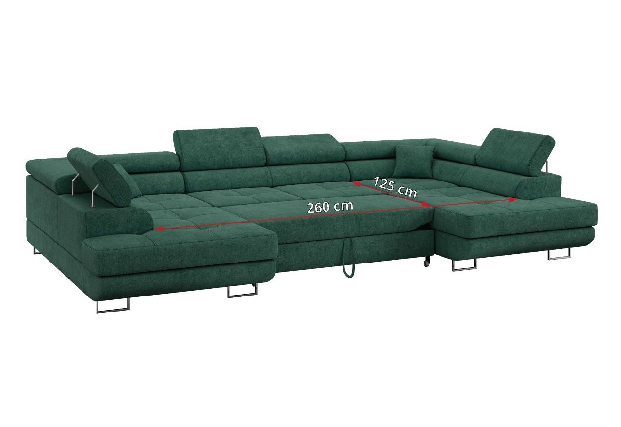 Narożnik GUSTAW U - uniwersalny - zielony, struktura