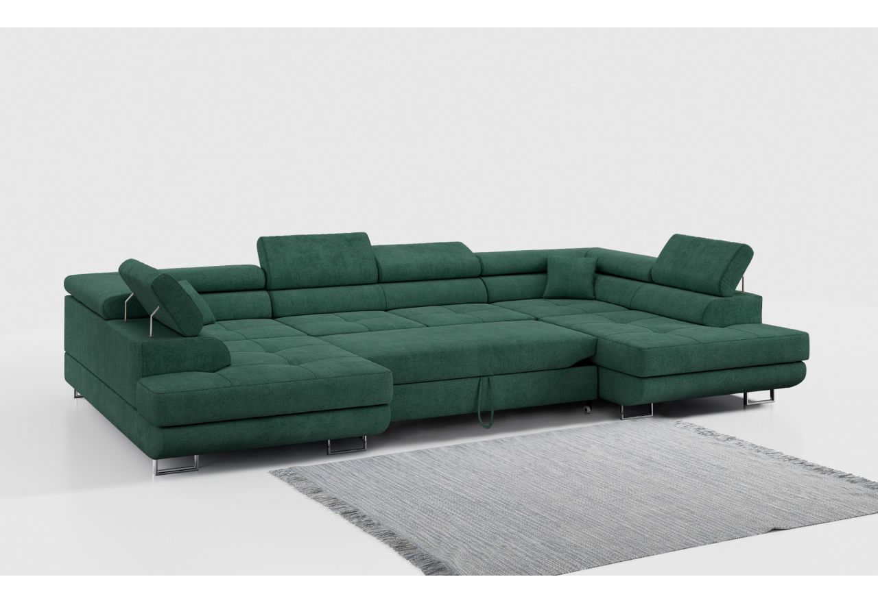 Narożnik GUSTAW U - uniwersalny - zielony, struktura