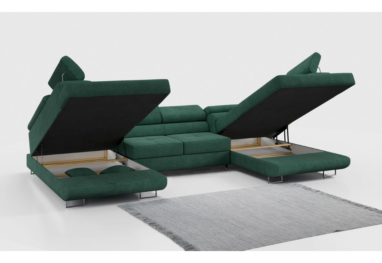 Narożnik GUSTAW U - uniwersalny - zielony, struktura