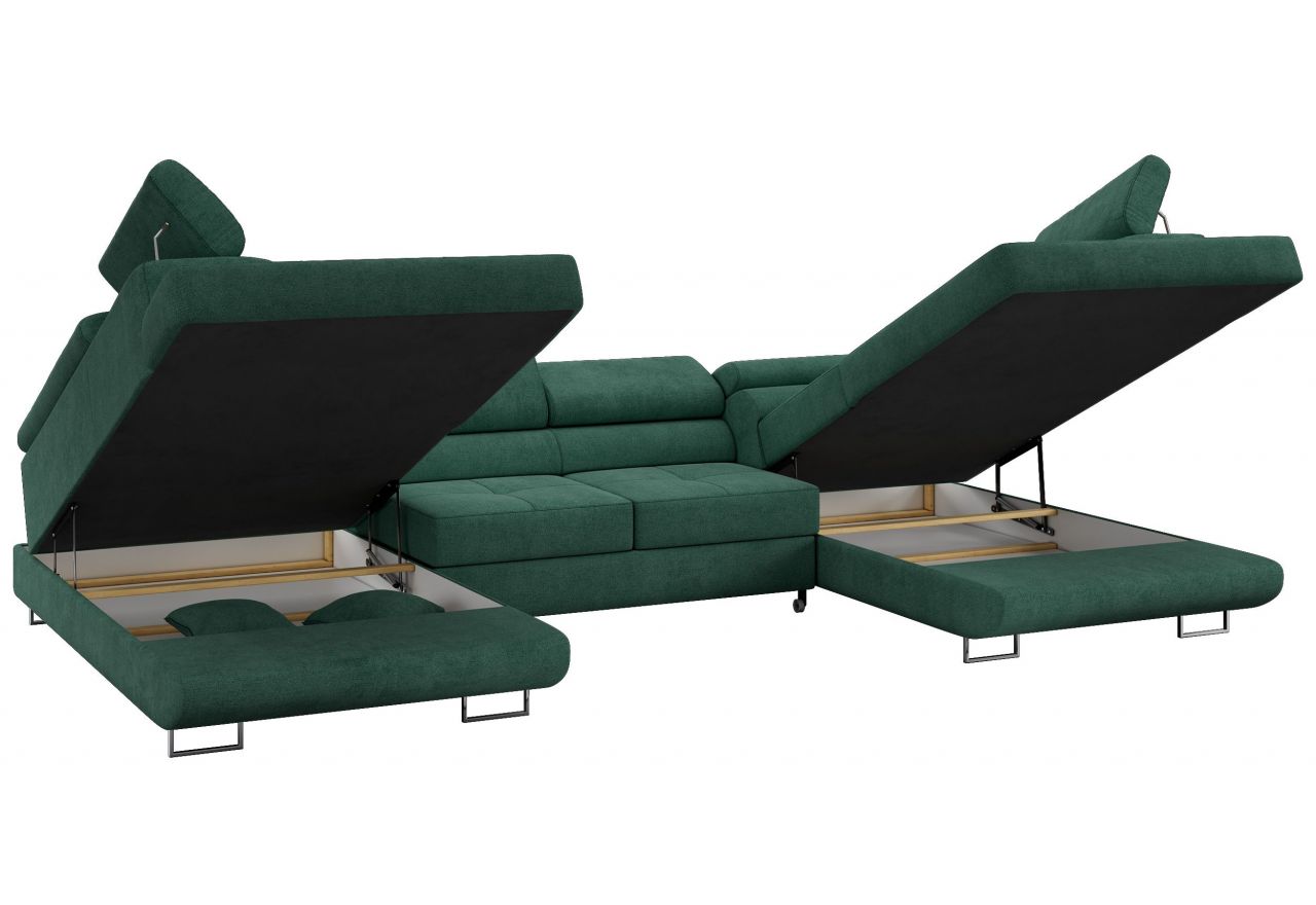 Narożnik GUSTAW U - uniwersalny - zielony, struktura