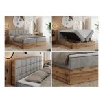 Łóżko kontynentalne ALBERO 1 120x200 - H3 - jasnoszary, struktura