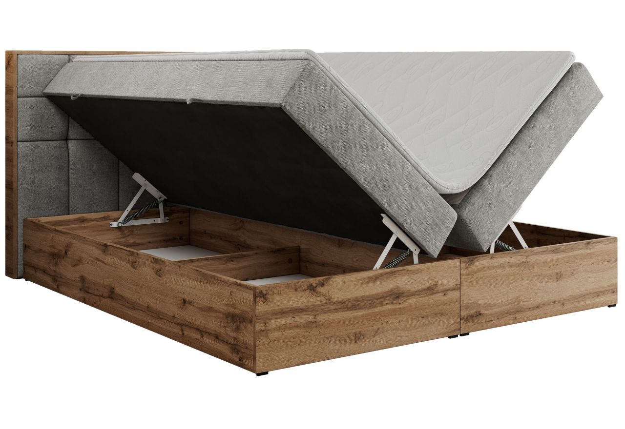 Łóżko kontynentalne ALBERO 1 200x200 - H3 - jasnoszary, struktura