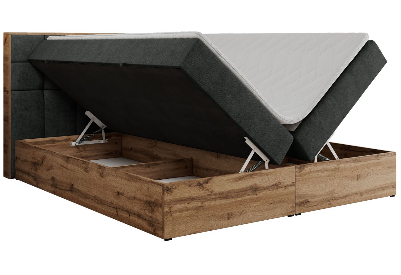 Łóżko kontynentalne ALBERO 1 140x200 - H3 - ciemnoszary, struktura