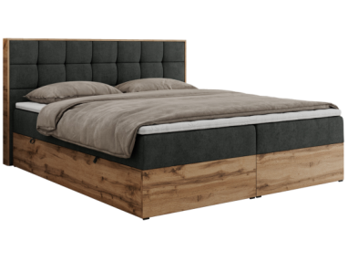 Łóżko kontynentalne ALBERO 1 160x200 - H3 - ciemnoszary, struktura