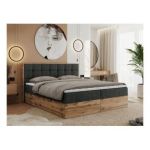 Łóżko kontynentalne ALBERO 1 180x200 - H3 - ciemnoszary, struktura