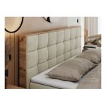 Łóżko kontynentalne ALBERO 1 160x200 - H3 - beżowy, welwet