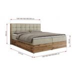 Łóżko kontynentalne ALBERO 1 160x200 - H4 - beżowy, welwet