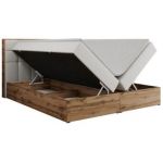 Łóżko kontynentalne ALBERO 1 120x200 - H3 - biały, ekoskóra