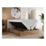 Łóżko kontynentalne ALBERO 1 200x200 - H3 - biały, ekoskóra