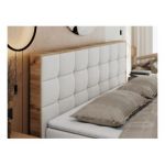 Łóżko kontynentalne ALBERO 1 120x200 - H4 - biały, ekoskóra