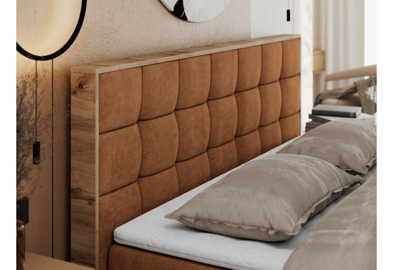 Łóżko kontynentalne ALBERO 1 120x200 - H3 - pomarańczowy, struktura