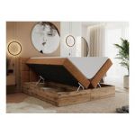 Łóżko kontynentalne ALBERO 1 160x200 - H3 - pomarańczowy, struktura