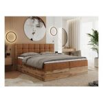 Łóżko kontynentalne ALBERO 1 180x200 - H3 - pomarańczowy, struktura