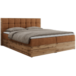 Łóżko kontynentalne ALBERO 1 140x200 - H4 - pomarańczowy, struktura