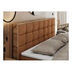 Łóżko kontynentalne ALBERO 1 140x200 - H4 - pomarańczowy, struktura