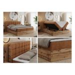 Łóżko kontynentalne ALBERO 1 140x200 - H4 - pomarańczowy, struktura