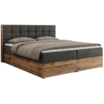 Łóżko kontynentalne ALBERO 1 120x200 - H3 - ciemnoszary, welwet