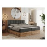 Łóżko kontynentalne ALBERO 1 160x200 - H4 - ciemnoszary, welwet