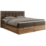 Łóżko kontynentalne ALBERO 1 180x200 - H4 - brązowy, welwet