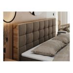 Łóżko kontynentalne ALBERO 1 180x200 - H4 - brązowy, welwet