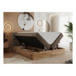 Łóżko kontynentalne ALBERO 1 200x200 - H4 - brązowy, welwet