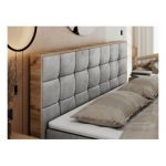 Łóżko kontynentalne ALBERO 1 200x200 - H4 - jasnoszary, welwet