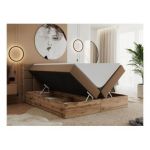 Łóżko kontynentalne ALBERO 1 120x200 - H3 - brązowy, ekoskóra