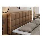 Łóżko kontynentalne ALBERO 1 120x200 - H3 - brązowy, ekoskóra